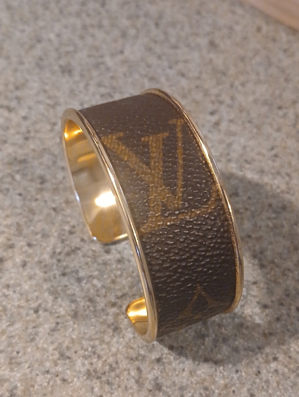 Brown LV Monogram Womens Cuff Bracelet